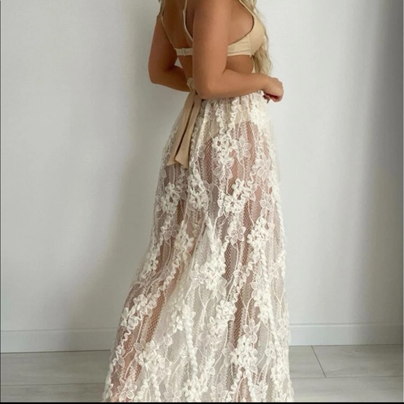 3 piece push-up bikini with lace skirt set - Picture 2 of 7